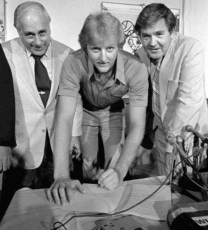 Red Auerbach, Larry Bird and Bill Fitch